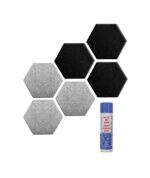 Audiodesigner PET Hexagon 6 Ηχοαπορροφητικά Πάνελ 20 cm Black-Grey / 1 τ.μ. με Βενζινόκολλα (Σετ) - Image 3