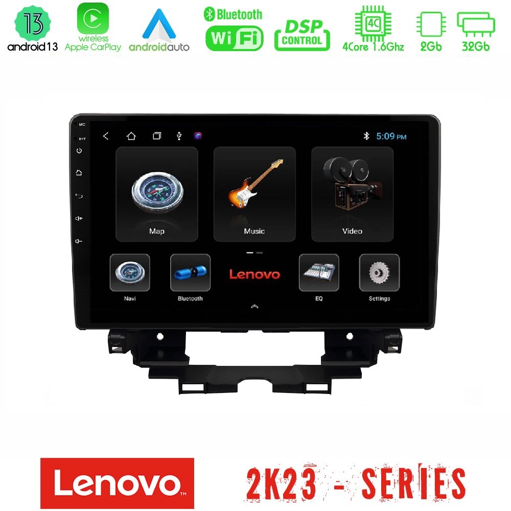 Lenovo Car Pad Renault Kangoo / Nissan Townstar 2022-> 4Core Android 13 2+32GB Navigation Multimedia Tablet 10"