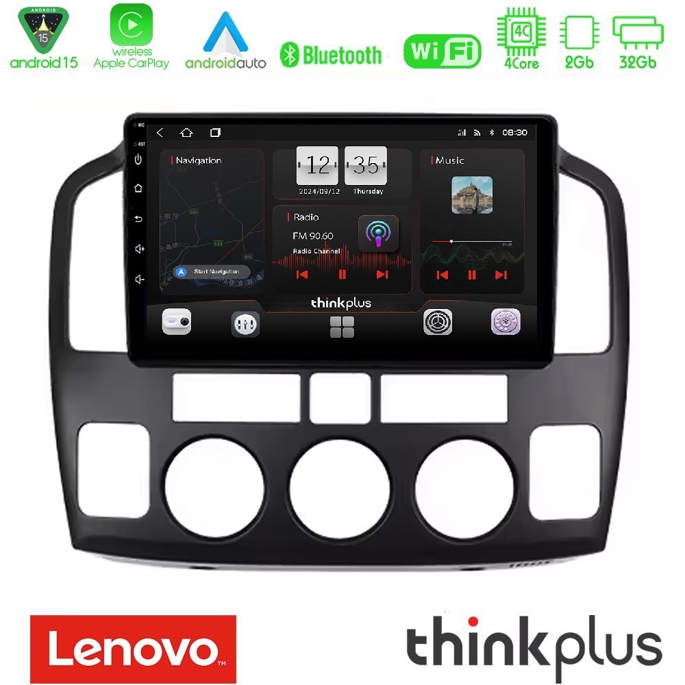 Lenovo Thinkplus Series 4Core Android15 2+32GB  Suzuki Grand Vitara 2003-2005 Navigation Multimedia Tablet 9" Με Carplay & Android Auto