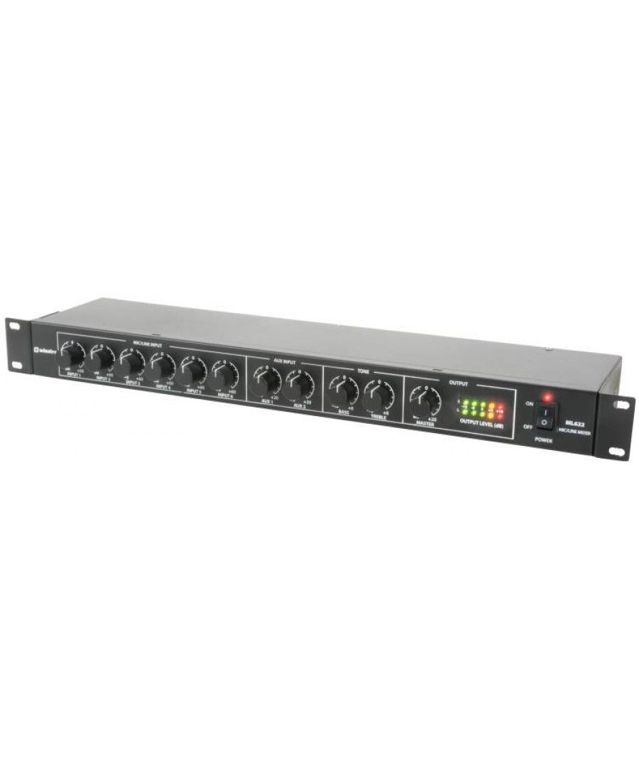 Adastra ML622 Compressor / Mixer Rack 1U με Mic-Line (Τεμάχιο)