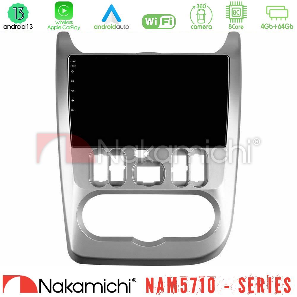 Nakamichi NAM5710 Series 8Core Android13 4+64GB  Dacia Duster/Sandero/Logan Navigation Multimedia Tablet 9"