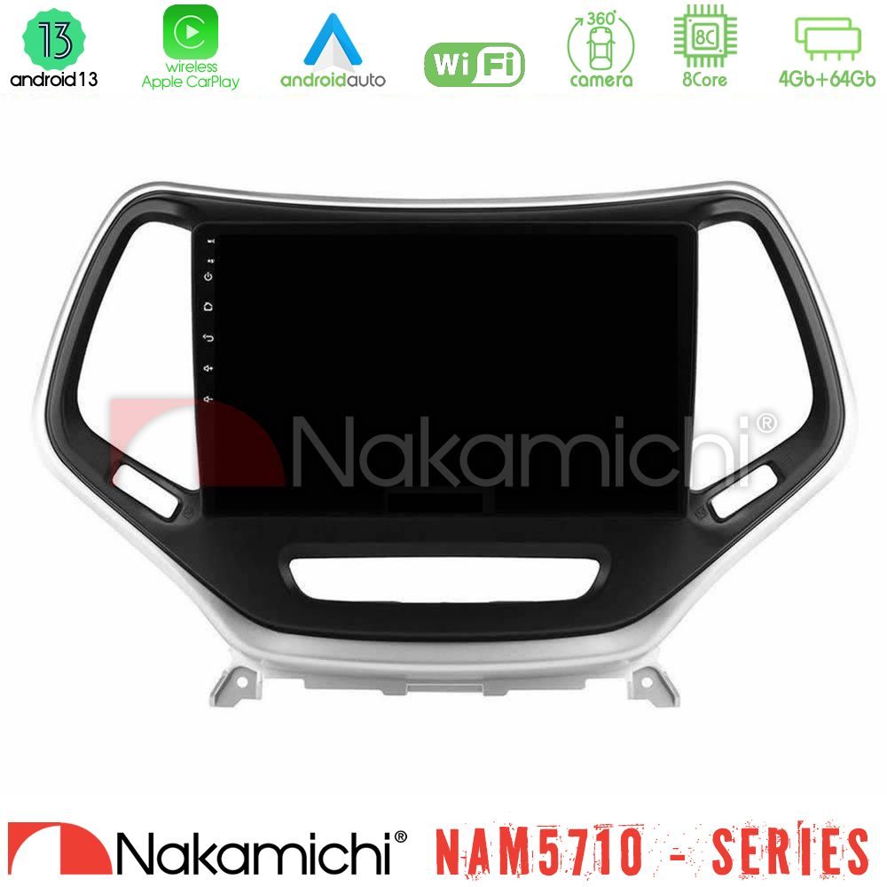 Nakamichi NAM5710 Series 8Core Android13 4+64GB  Jeep Cherokee 2014-2019 Navigation Multimedia Tablet 9" (Ασημί Χρώμα)