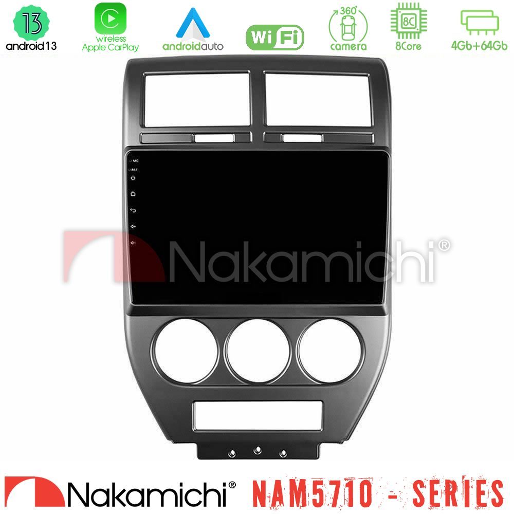 Nakamichi NAM5710 Series 8Core Android13 4+64GB  Jeep Compass/Patriot 2007-2008 Navigation Multimedia Tablet 10"