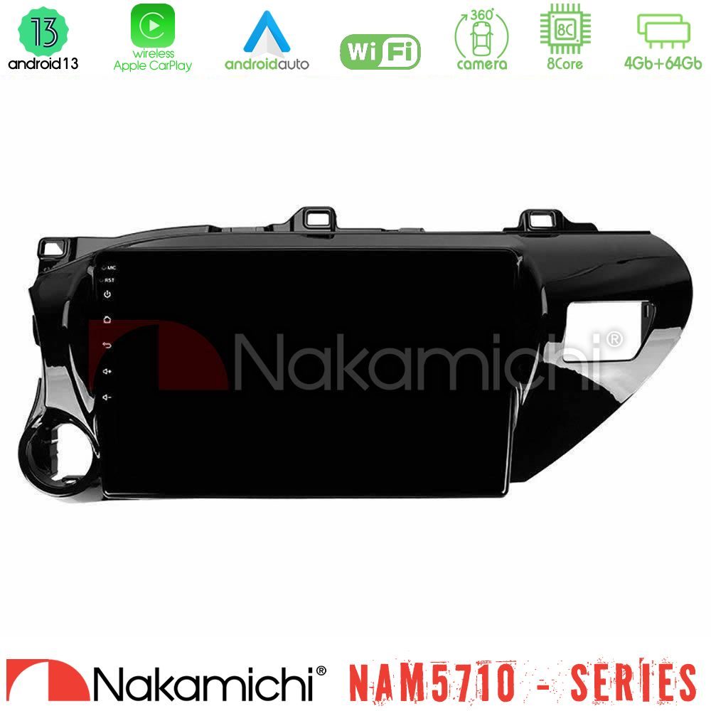 Nakamichi NAM5710 Series 8Core Android13 4+64GB  Toyota Hilux 2017-2021 Navigation Multimedia Tablet 10"