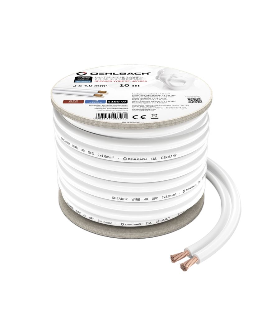 Oehlbach Speaker Wire SP-40 Καλώδιο Ηχείων 10m White (Τεμάχιο)
