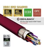 Oehlbach Flex Evolution UHD Καλώδιο HDMI Ultra High Speed Bordeaux 2m - Image 3