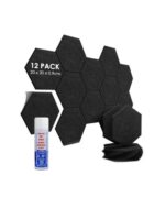 Audiodesigner PET Hexagon Black 12 Ηχοαπορροφητικά Πάνελ 20 cm / 2 τ.μ. + ΔΩΡΟ Βενζινόκολλα (Σετ)