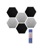 Audiodesigner PET Hexagon 6 Ηχοαπορροφητικά Πάνελ 20 cm Black-Grey / 1 τ.μ. με Βενζινόκολλα (Σετ) - Image 4
