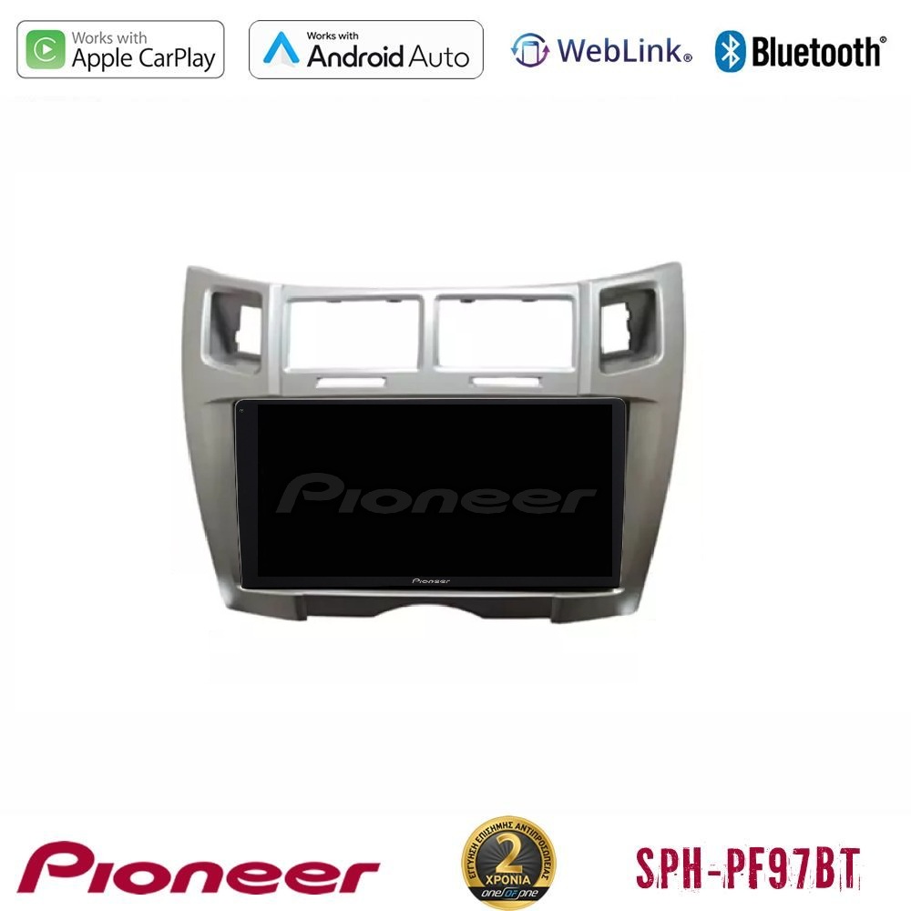 Pioneer SPH-PF97BT Series    Toyota Yaris Multimedia Station 9" (Tablet Style) (Ασημί Χρώμα) Με Carplay & Android Auto