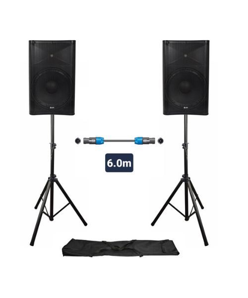 Qtx QUEST-15-SET Πακέτο Ηχείων PA 15'' με Βάσεις και Καλώδιο (Σετ)