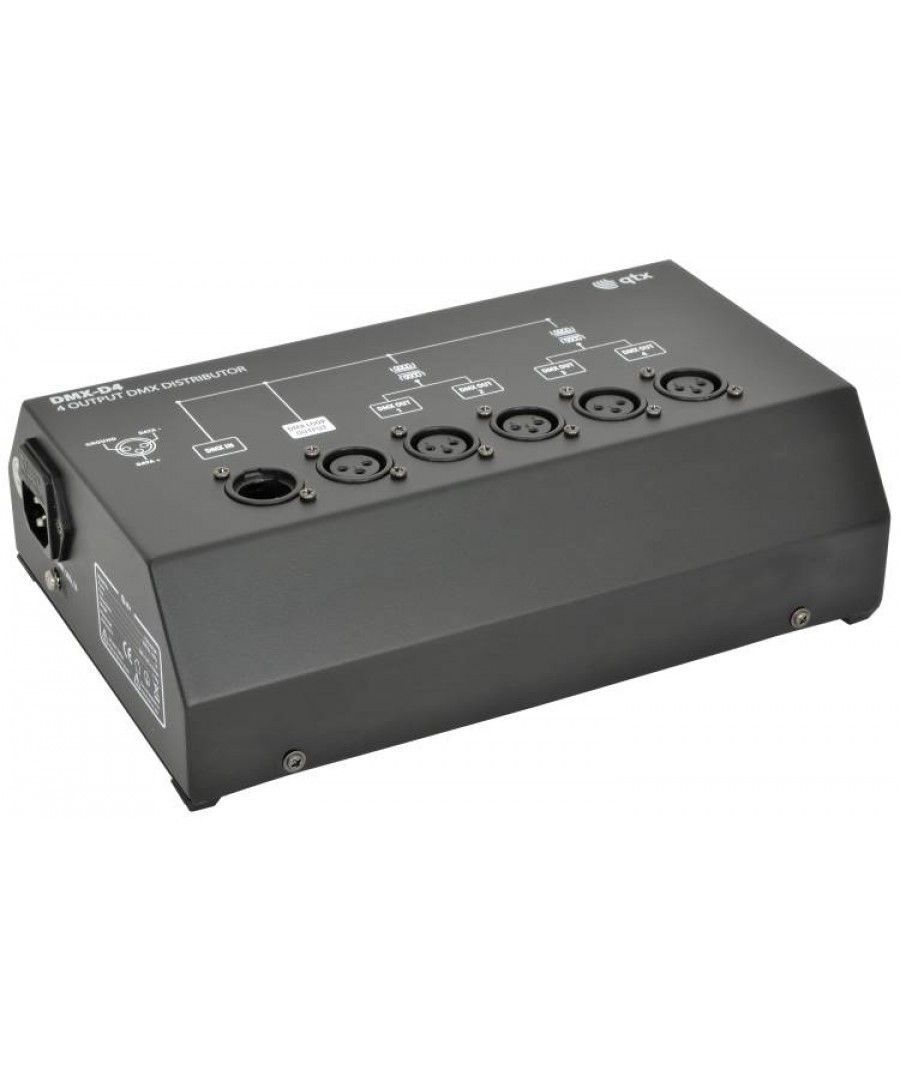 Qtx DMX-D4 DMX Booster/Διανομέας 4-way (Τεμάχιο)