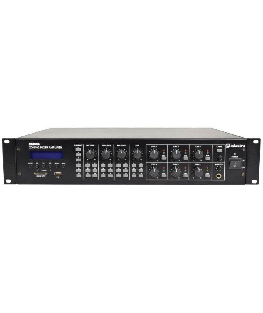 Adastra RM406 Ενισχυτής-Μίκτης 6 Ζωνών με USB/SD/FM/Bluetooth 6x40W RMS (Τεμάχιο)