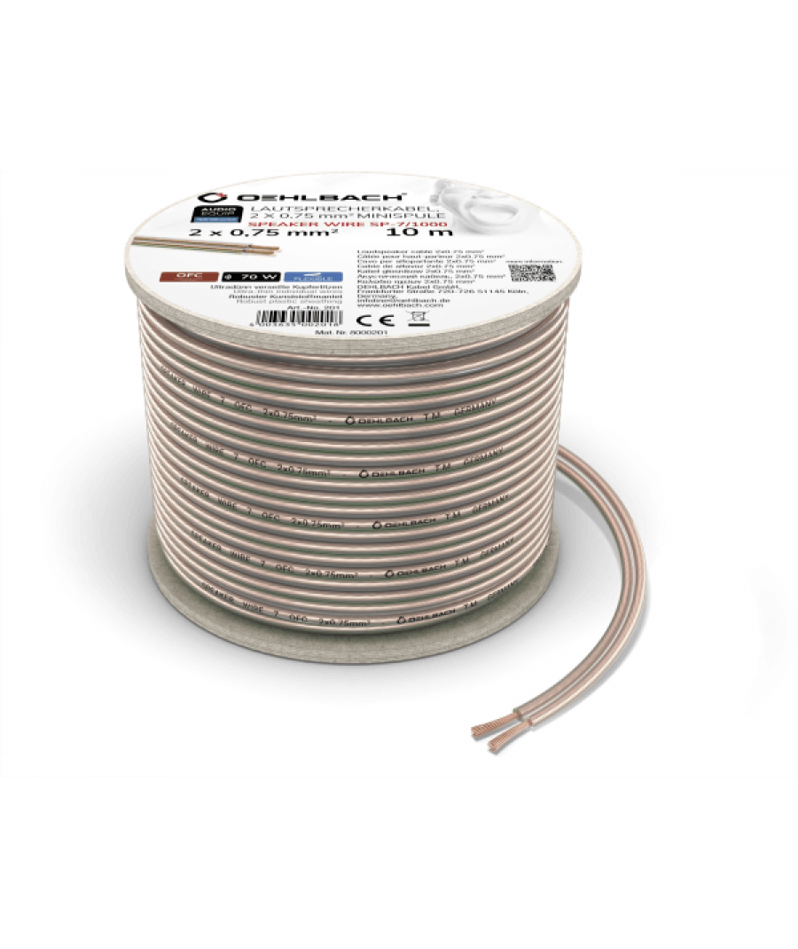 Oehlbach Speaker Wire SP-7 Καλώδιο Ηχείων 2 x 0,75 mm² 30m (Τεμάχιο)