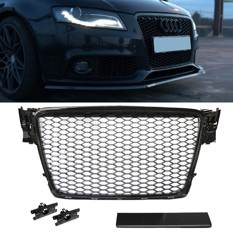 0017205-1-maska-gia-audi-a4-b8-08-11-rs4-look-kypselwth-gyalistero-mayro-1-temaxio-7882-01 Μάσκα Για Audi A4 B8 08-11 RS4 Look Κυψελωτή Γυαλιστερό Μαύρο 1 Τεμάχιο - Image 1