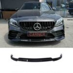 Μπροστινό Spoiler Για Mercedes-Benz  C-Class C205  W205 Facelift 19-21 Amg Line Μαύρο Γυαλιστερό Brabus Look 3 Τεμάχια