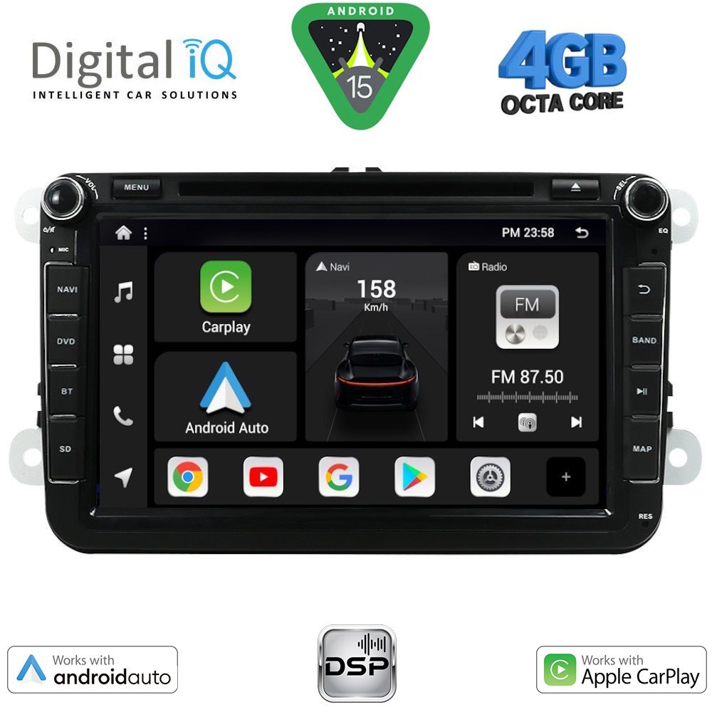 DIGITAL IQ BXF 679_CPAA (8" DVD) MULTIMEDIA SYSTEM for VW – SKODA – SEAT GROUP mod. 2004-2018