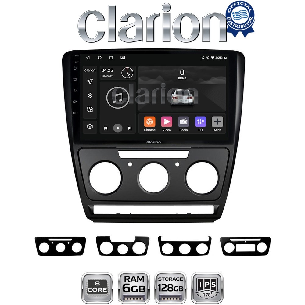 CLARION GL53005B Οθόνη OEM Multimedia Αυτοκινήτου για Skoda Octavia 2005 > 2012  (CarPlay/AndroidAuto/BT/GPS/WIFI/GPRS)