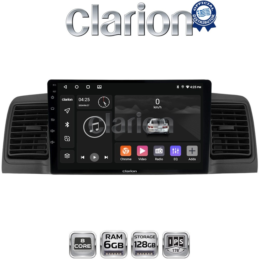 CLARION GL53010B Οθόνη OEM Multimedia Αυτοκινήτου για Toyota Corolla 2000 > 2007 (CarPlay/AndroidAuto/BT/GPS/WIFI/GPRS)