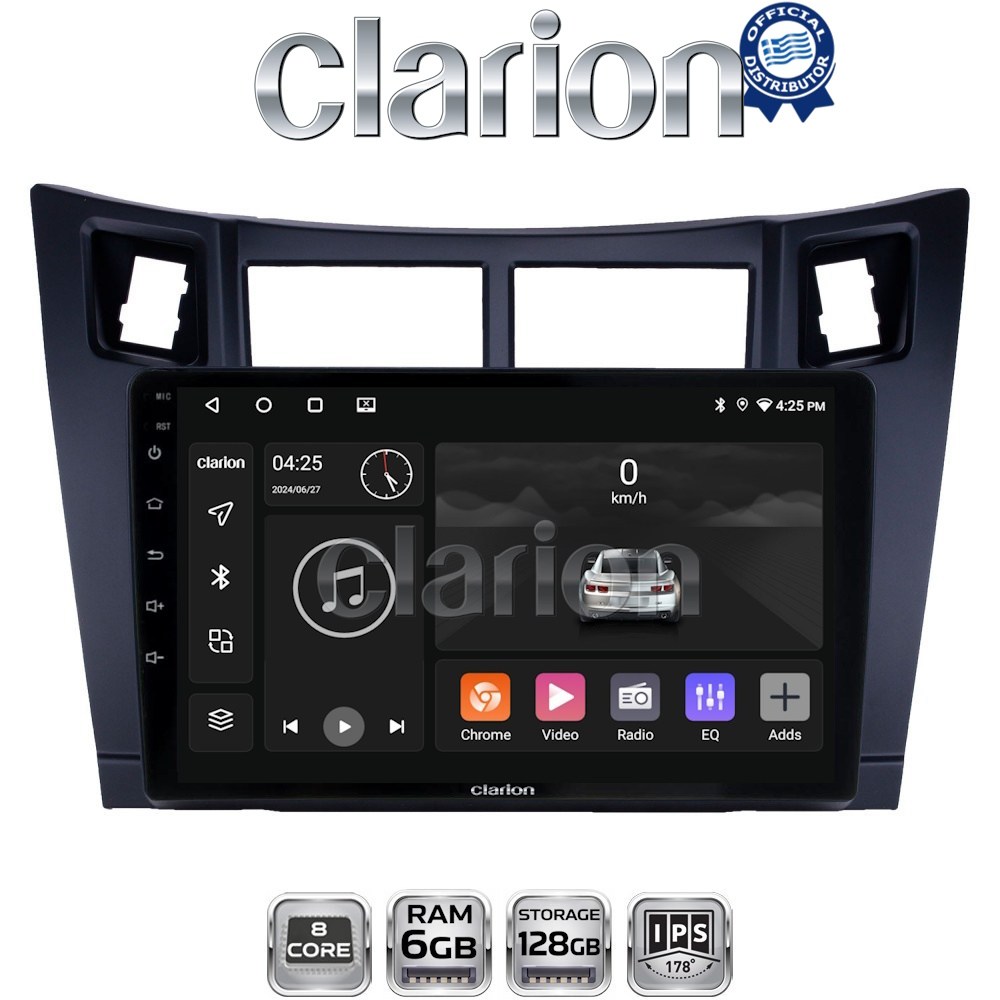GL53084 CLARION GL53084 Οθόνη OEM Multimedia Αυτοκινήτου για Τoyota Yaris 2006 > 2011 (CarPlay/AndroidAuto/BT/GPS/WIFI/GPRS) - Image 1