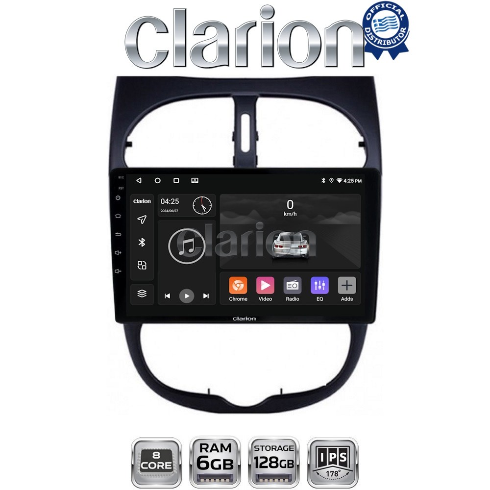 GL53206 CLARION GL53206 Οθόνη OEM Multimedia Αυτοκινήτου για Peugeot 206 2002 > 2006 (CarPlay/AndroidAuto/BT/GPS/WIFI/GPRS) - Image 1
