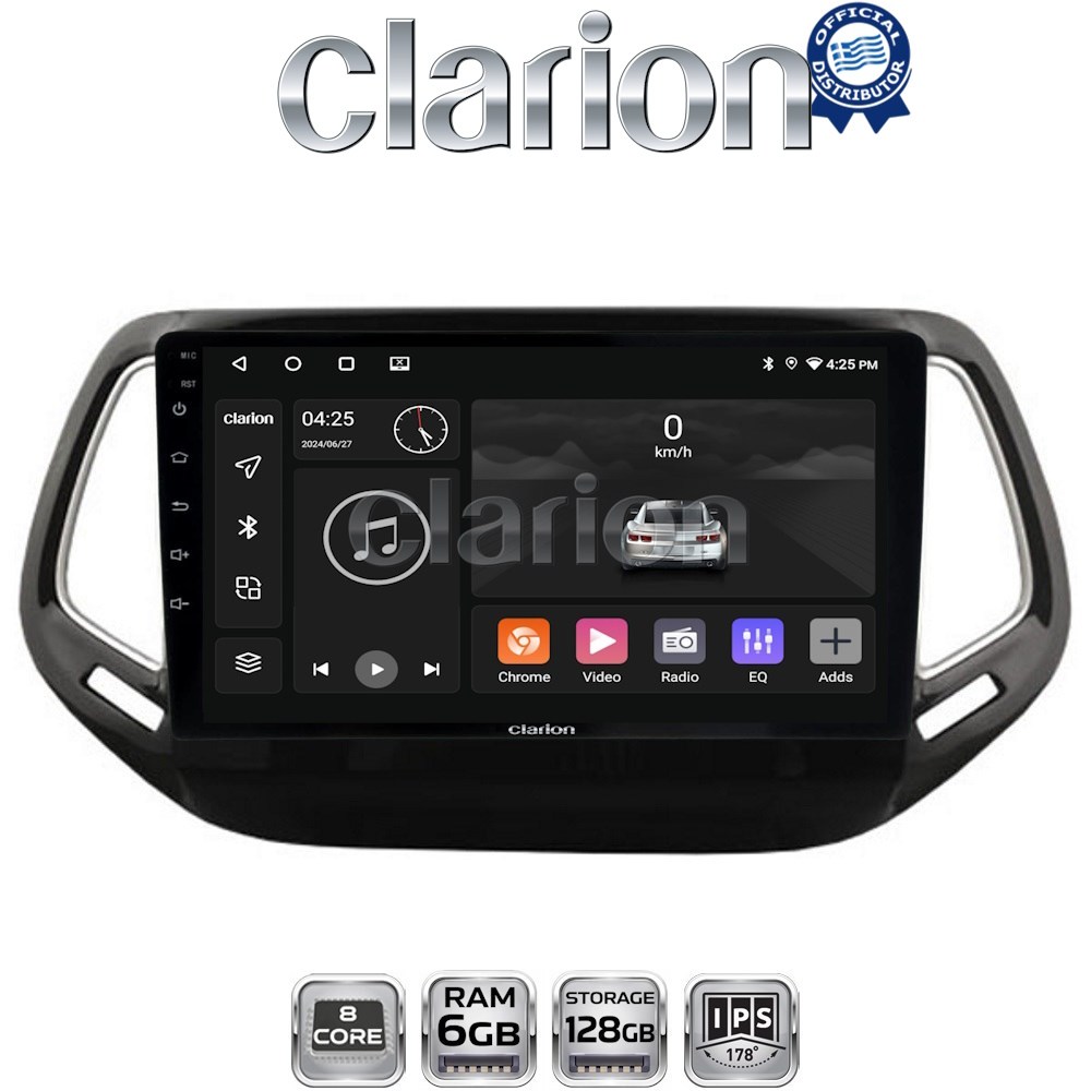 GL53253 CLARION GL53253 Οθόνη OEM Multimedia Αυτοκινήτου για JEEP COMPASS 2017> (CarPlay/AndroidAuto/BT/GPS/WIFI/GPRS) - Image 1