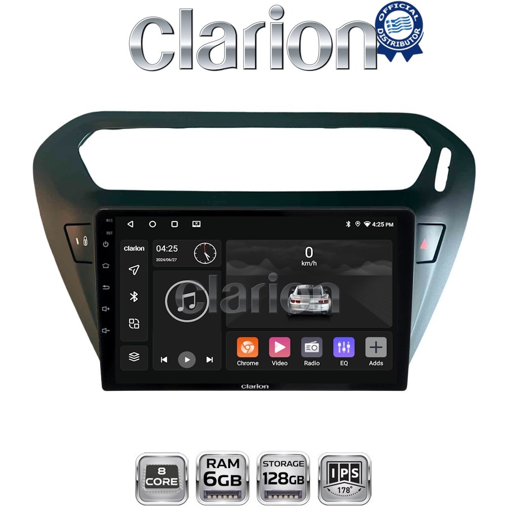 CLARION GL53294B Οθόνη OEM Multimedia Αυτοκινήτου για Citroen Elysee 2013 > Peugeot 301 2013 > (CarPlay/AndroidAuto/BT/GPS/WIFI/GPRS)