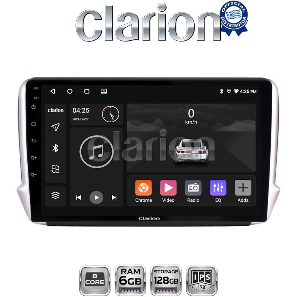 GL53374 CLARION GL53374 Οθόνη OEM Multimedia Αυτοκινήτου για PEUGEOT 208-2008 2012> (CarPlay/AndroidAuto/BT/GPS/WIFI/GPRS) - Image 1