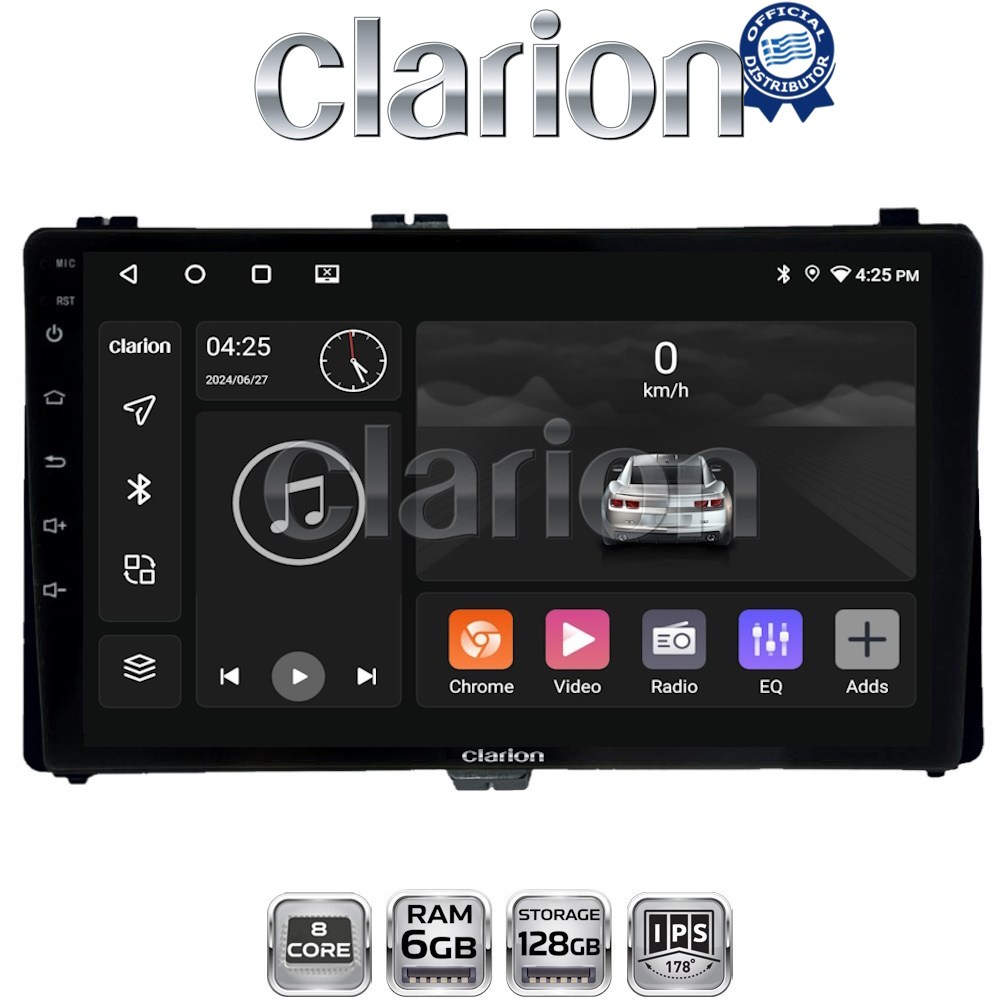 CLARION GL53418 Οθόνη OEM Multimedia Αυτοκινήτου για Toyota Auris '15> & Corolla '17-'19 (CarPlay/AndroidAuto/BT/GPS/WIFI/GPRS)