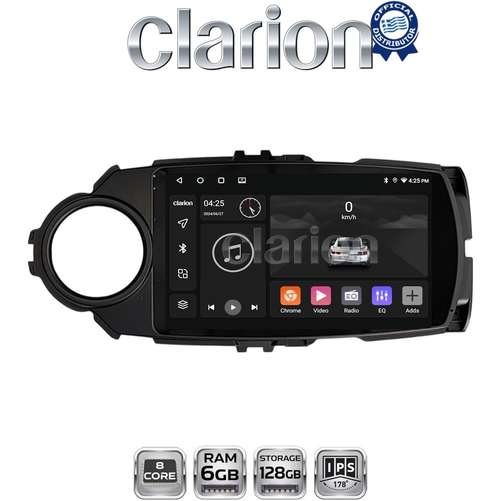 CLARION GL53454B Οθόνη OEM Multimedia Αυτοκινήτου για Toyota Yaris 2015 > 2019 (CarPlay/AndroidAuto/BT/GPS/WIFI/GPRS)