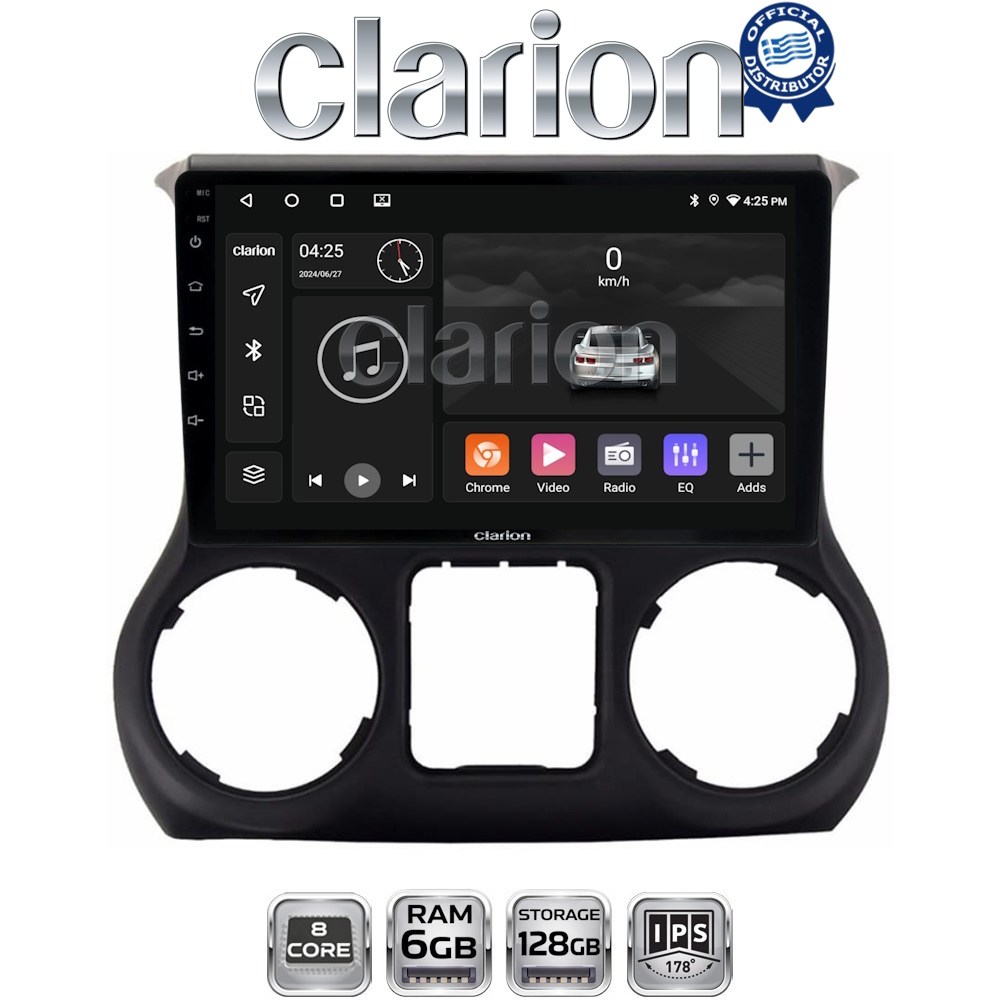 CLARION GL53745 Οθόνη OEM Multimedia Αυτοκινήτου για JEEP WRANGLER 2011>2018 (CarPlay/AndroidAuto/BT/GPS/WIFI/GPRS)