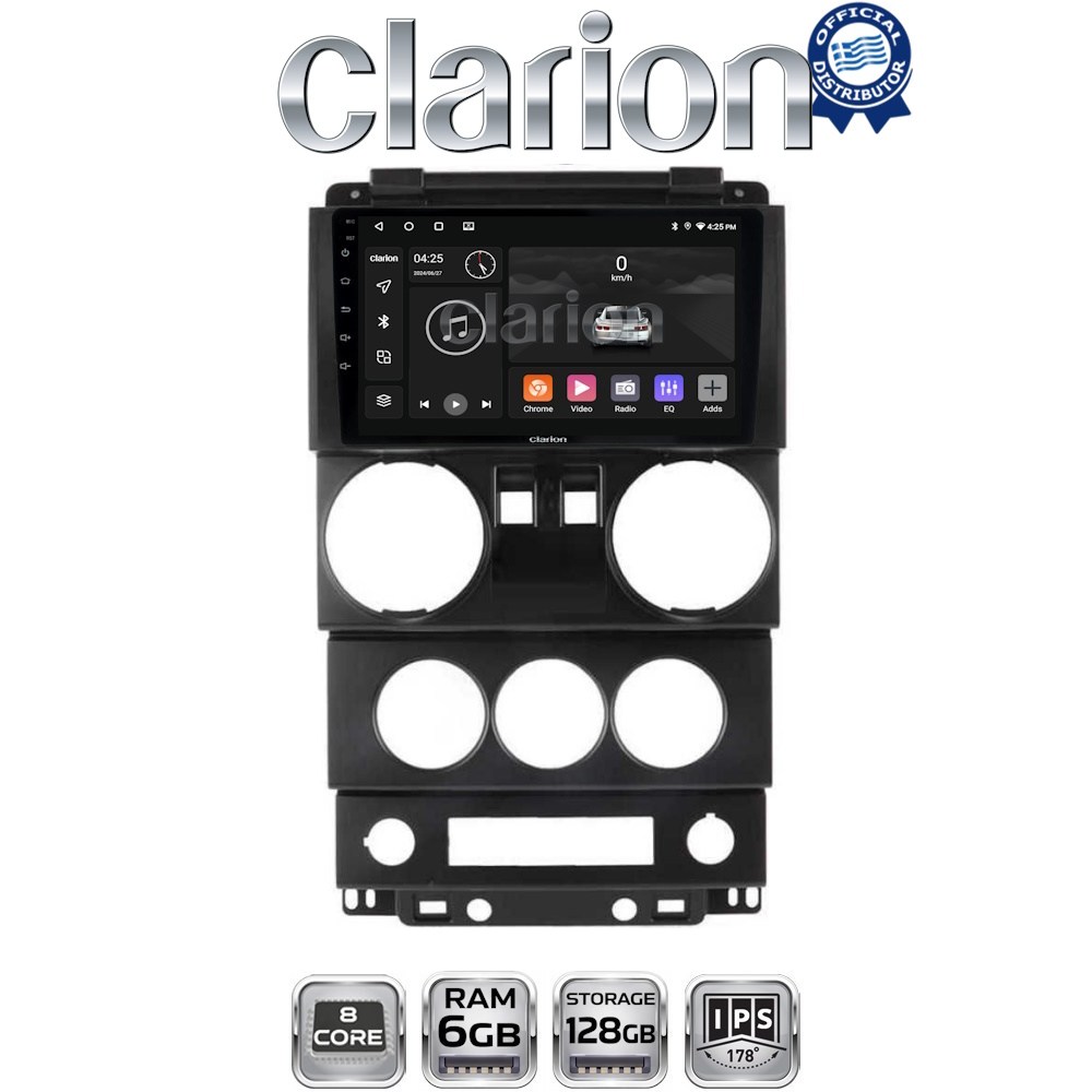 CLARION GL53748B Οθόνη OEM Multimedia Αυτοκινήτου για JEEP WRANGLER 2007 > 2011 (CarPlay/AndroidAuto/BT/GPS/WIFI/GPRS)