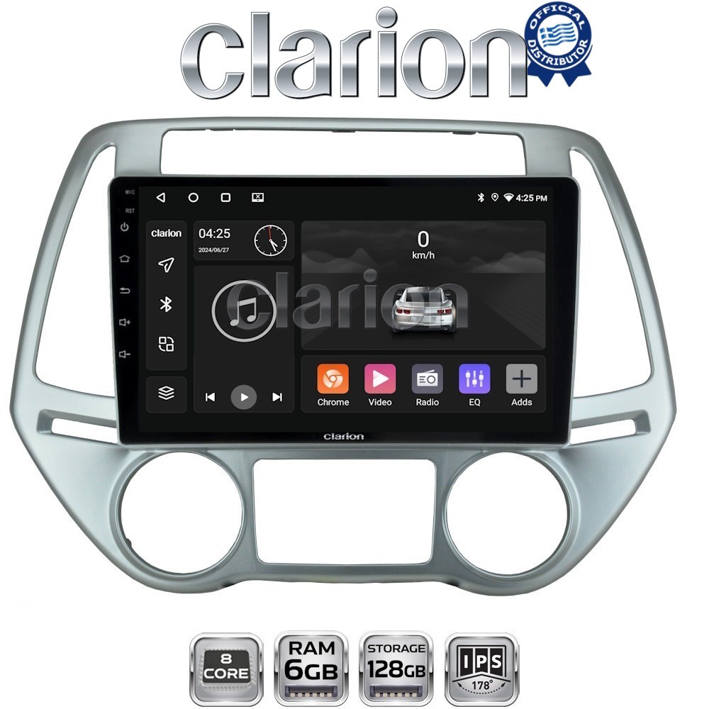 GL53840 CLARION GL53840 Οθόνη OEM Multimedia Αυτοκινήτου για HYUNDAI i20 2008 > 2013 (CarPlay/AndroidAuto/BT/GPS/WIFI/GPRS) - Image 1