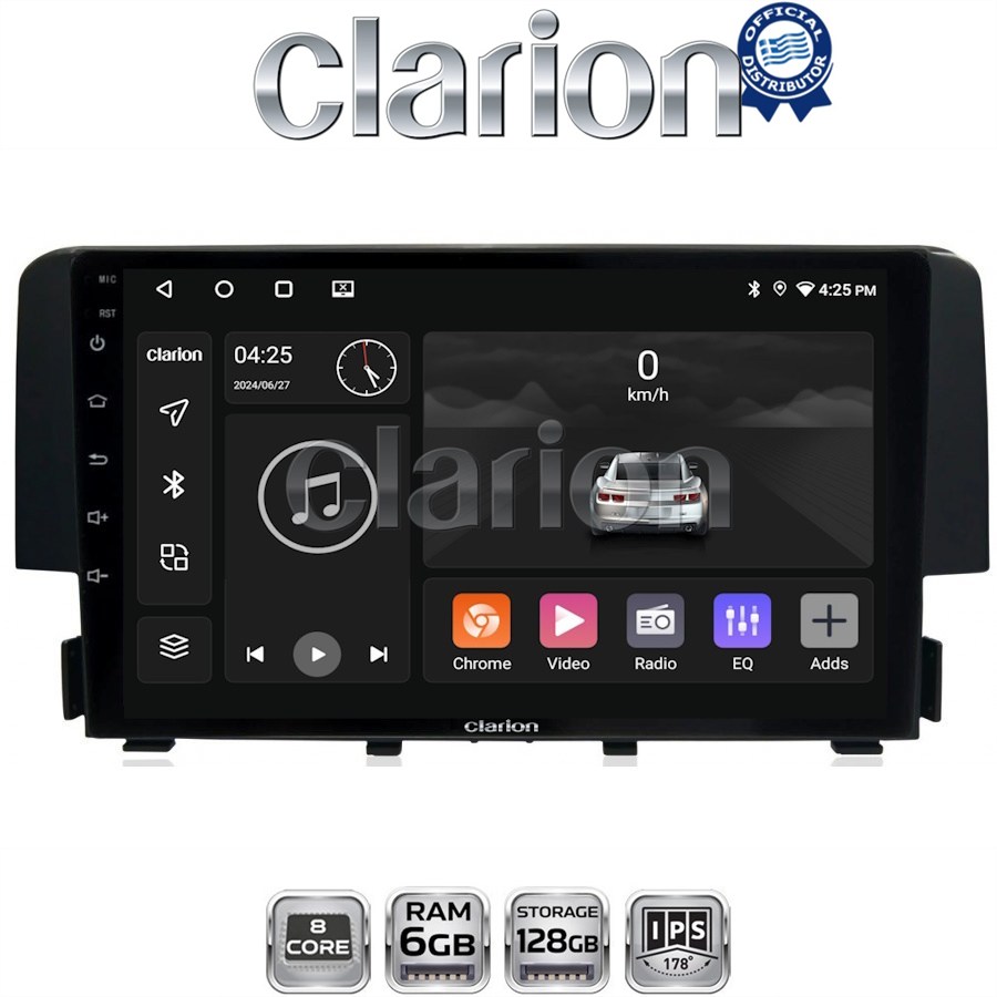 GL53941 CLARION GL53941 Οθόνη OEM Multimedia Αυτοκινήτου για HONDA CIVIC 2016> (CarPlay/AndroidAuto/BT/GPS/WIFI/GPRS) - Image 1