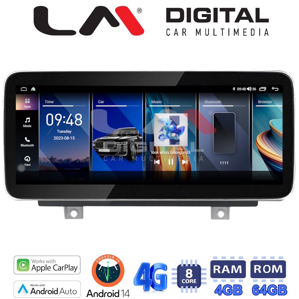 LM Digital - LM GH4 350 CIC Οθόνη OEM Multimedia Αυτοκινήτου για BMW SERIES 3 2010 >(F30 F31,F34,F35,F80)BMW SERIES 4 2013 >(F32,F33,F36,F83)με σύστημα CIC (CarPlay/AndroidAuto/BT/GPS/WIFI/GPRS)