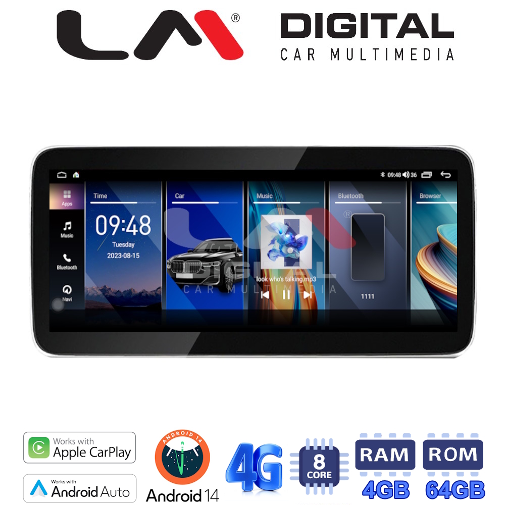 LM Digital - LM GH4 396 CIC Οθόνη OEM Multimedia Αυτοκινήτου για BMW SERIES 3/M3 (E90-E91-E92) 2008 > 2012BMW SERIES 5/M5 (E60) 2005 > 2010BMW SERIES 6 (E64) 2008 > 2012με σύστημα CIC (CarPlay/AndroidAuto/BT/GPS/WIFI/GPRS)