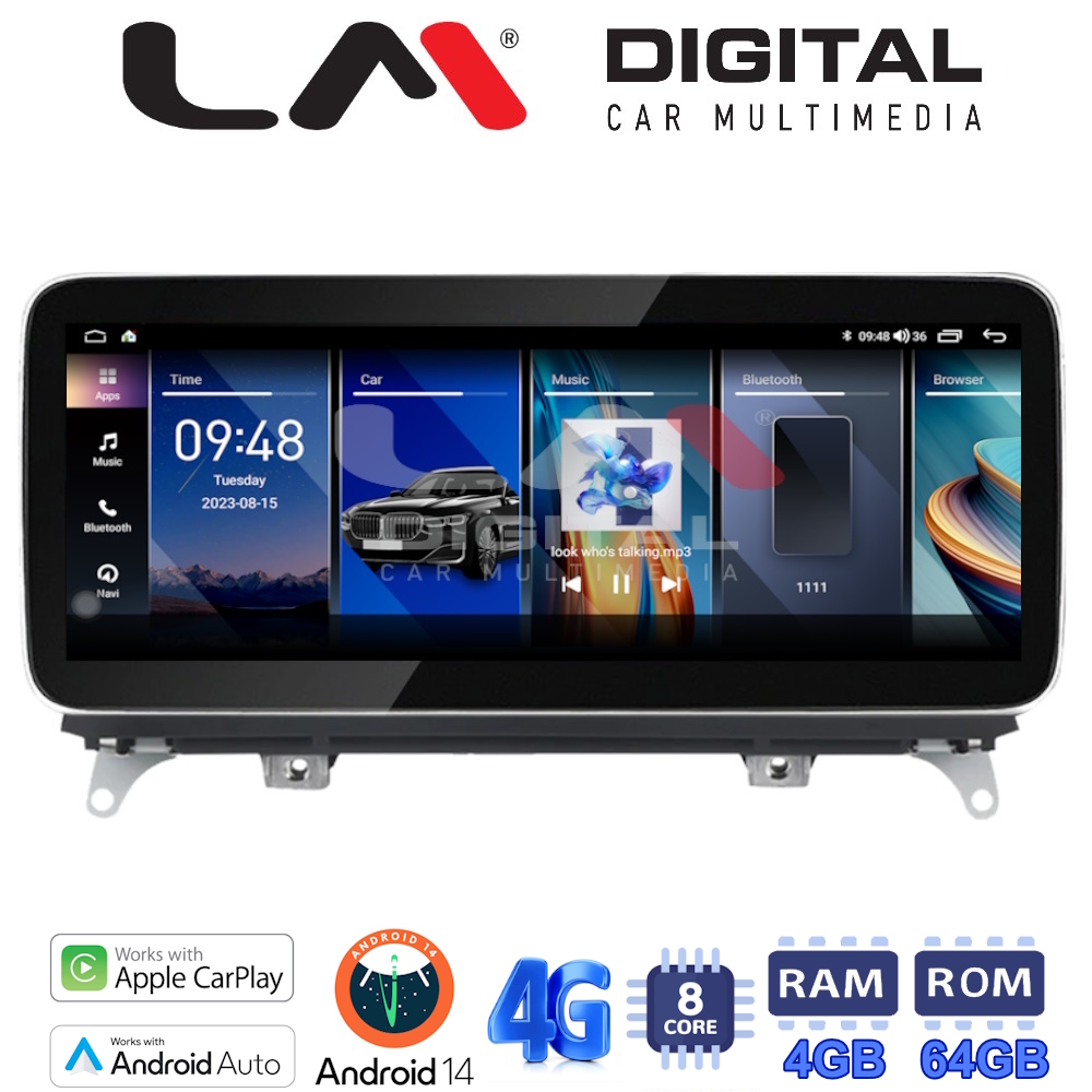 LM Digital - LM GH4 397 CIC Οθόνη OEM Multimedia Αυτοκινήτου για BMW X5 (E70) 2007 > 2009BMW X6 (E72) 2008 > 2009με σύστημα CIC (CarPlay/AndroidAuto/BT/GPS/WIFI/GPRS)