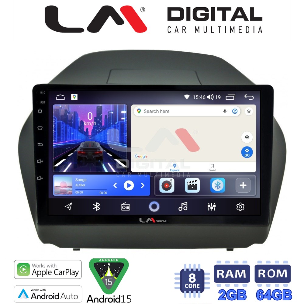 LM Digital - LM ZW8414 GPS Οθόνη OEM Multimedia Αυτοκινήτου για HYUNDAI IX35 2009>2015  (CarPlay/AndroidAuto/BT/GPS/WIFI)