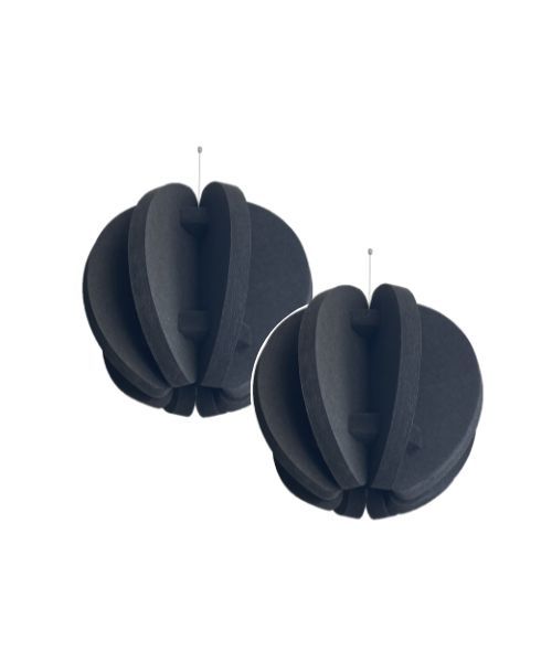 radial-sphere-2-pieces Audiodesigner Radial Sphere Black Ηχοαπορροφητικά Πάνελ Πολυεστέρα Σφαίρα 500 mm (2 Τεμάχια) - Image 1